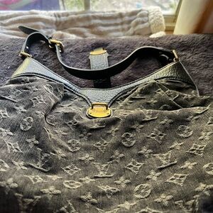 Louis Vuitton Black and Tan Handbag